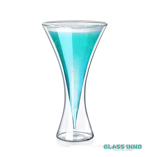 Glass double wall cocktail cup 